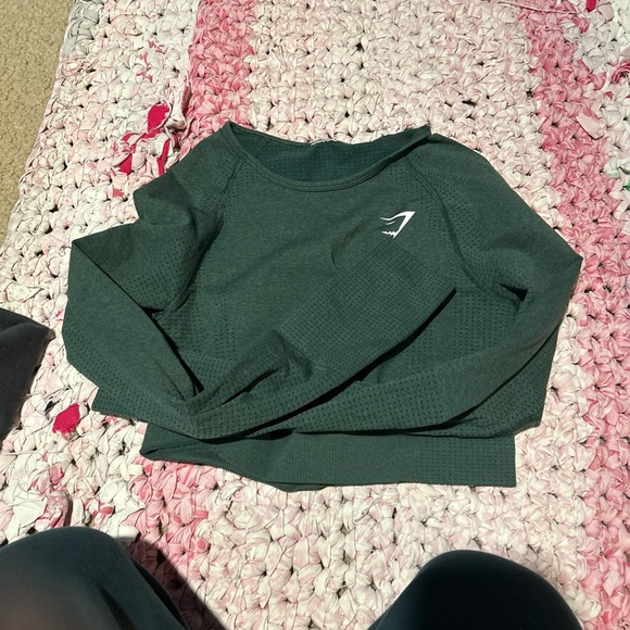 Gymshark Tops - Gymshark Dark Green Long Sleeve Top
